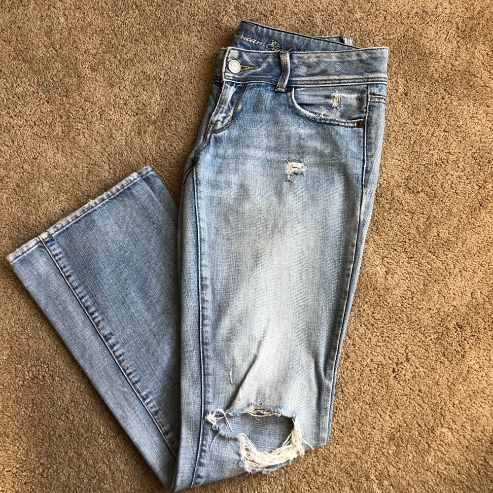 American Eagle ripped jeans slim boot size 2 light